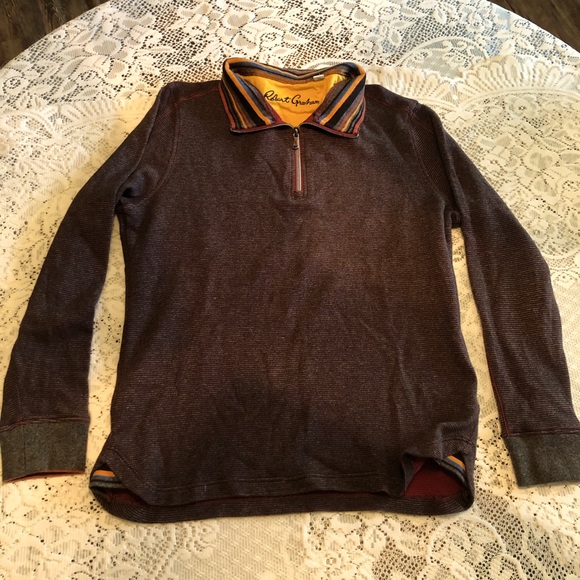 Robert Graham sweater shirt 1/4 zipper collar medium - Picture 1 of 7